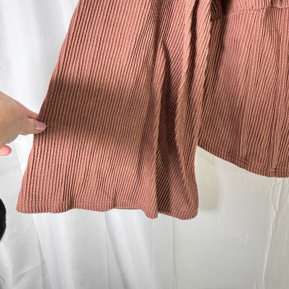 Gimmicks Women’s Brown Eyelash Lace Yoke Boho Top Large Romantic Peasant Blouse - Picture 4 of 6